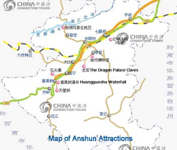 Anshun Attractions Map