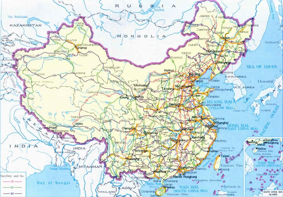 Map of China Highways, China Highways Map