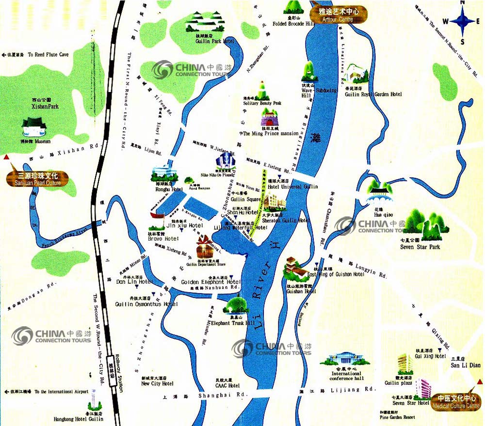 Guilin Tourist Map, Guilin Maps,  Guilin Travel Guide