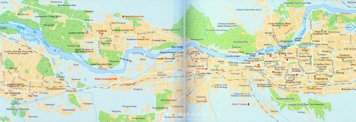 Lanzhou City Map, Lanzhou Maps, Lanzhou Travel Guide