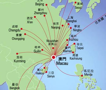 Macau Airlines Map, Macau Maps