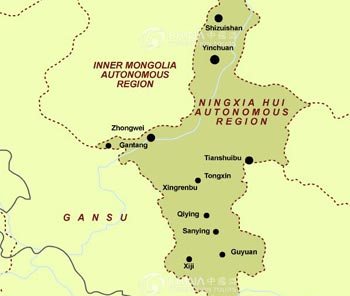 Ningxia Location Map
