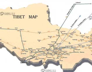 Map of Tibet Autonomous Region