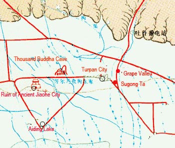 Turpan Tourist Map