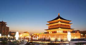Night view of Xian Bell Tower, Xian Attractions, Xian Travel Guide
