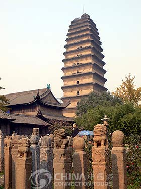 Horse tying Pole in Xian Small Wild Goose Pagoda, Xian Attractions, Xian Travel Guide