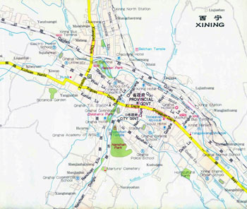 Xining City Map, Xining Maps, Xining Travel