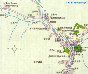 Yanan Tourist Map, Yan'an Maps, Yan'an Travel