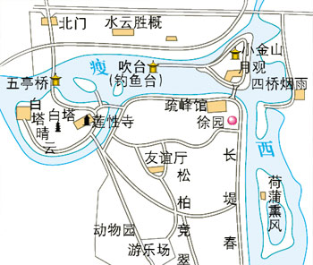 Shouxihu Lake Map, Yangzhou Maps, Yangzhou Travel